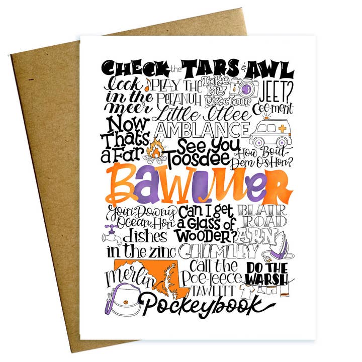 Bawlmer Baltimore Card for wholesale by Maggie Moore Studio