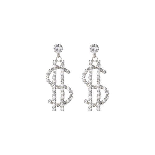 27609 - G RS Dollar Dangle Ear-Gold for wholesale by Western Fashion