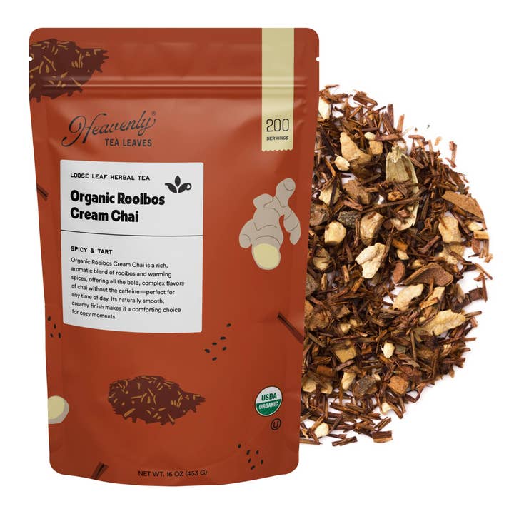 Organic Rooibos Cream Chai, Bulk Loose Leaf Herbal Tisane, 16 Oz. for wholesale by Heavenly Tea Leaves