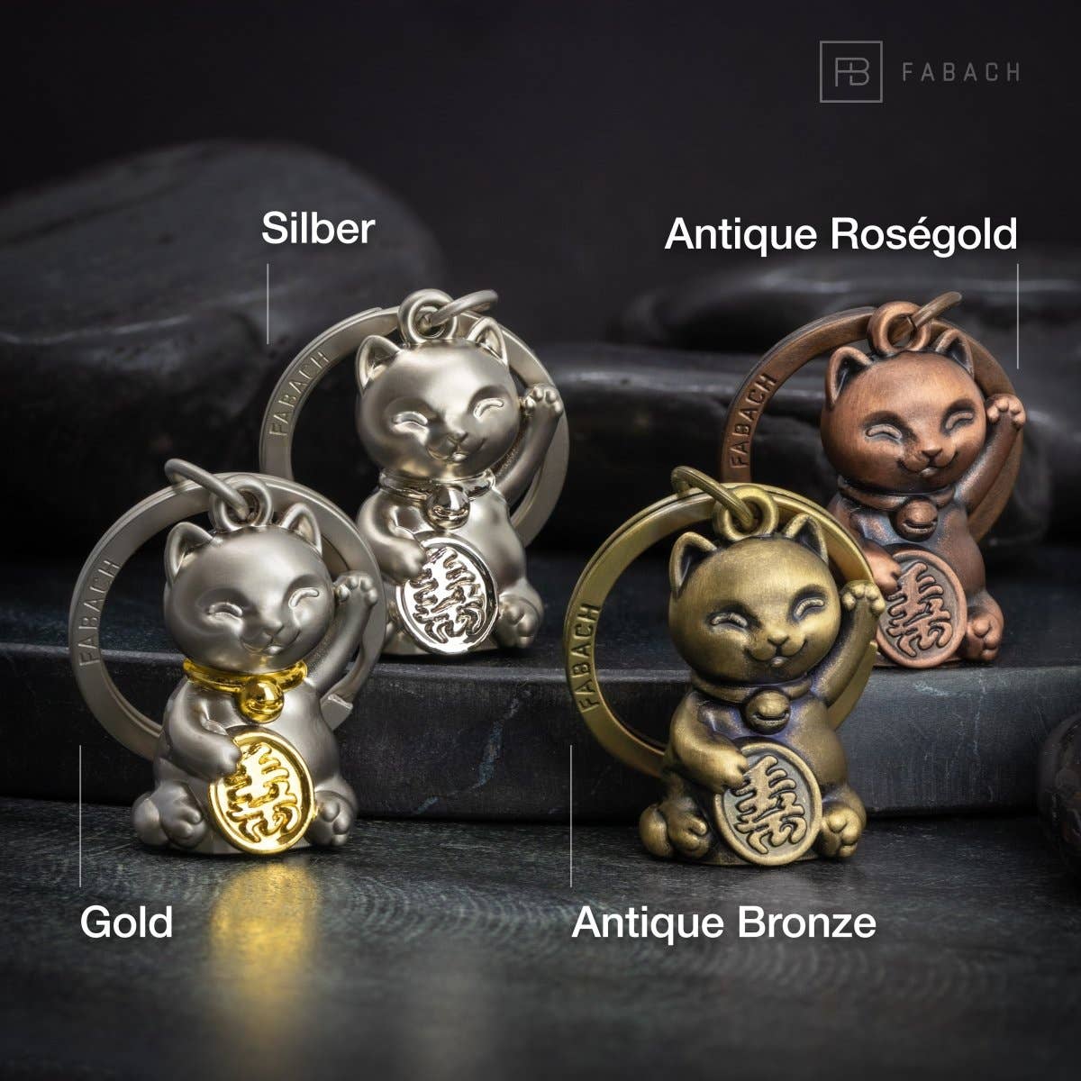 FABACH – Die Schlüsselanhänger-Schmiede - Wholesale Keychain - Unisex - Lucky cat waving cat keychain “Maneki Neko” - cute lucky cat cat pendant - cat lucky charm8