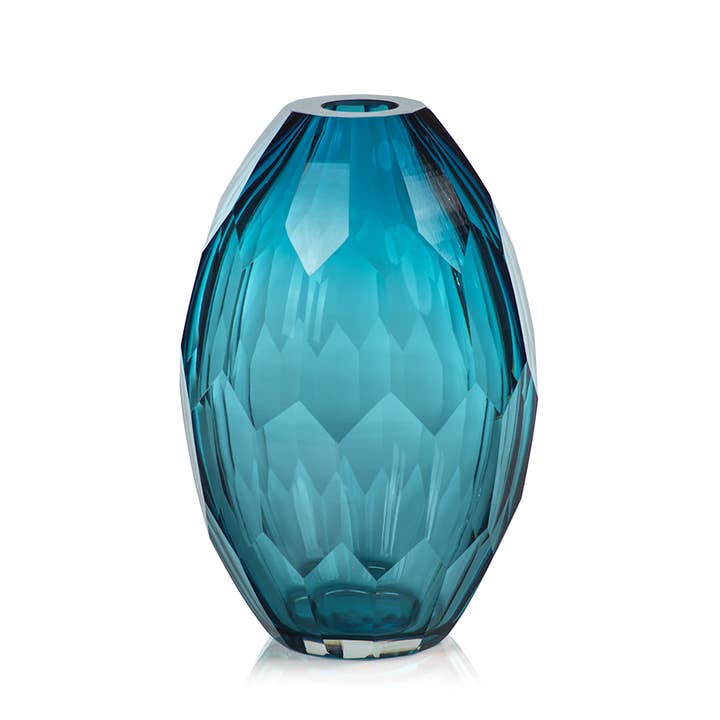 Maya Hand Cut Glass Vase for wholesale by Zodax