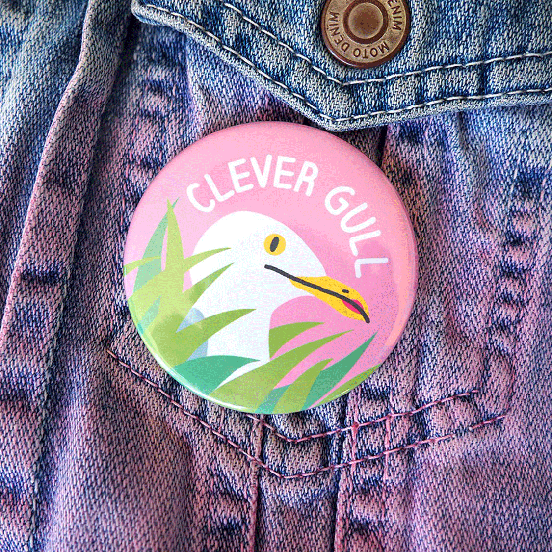 hello DODO - Wholesale Lapel Pin/Button - Clever Gull Badge1