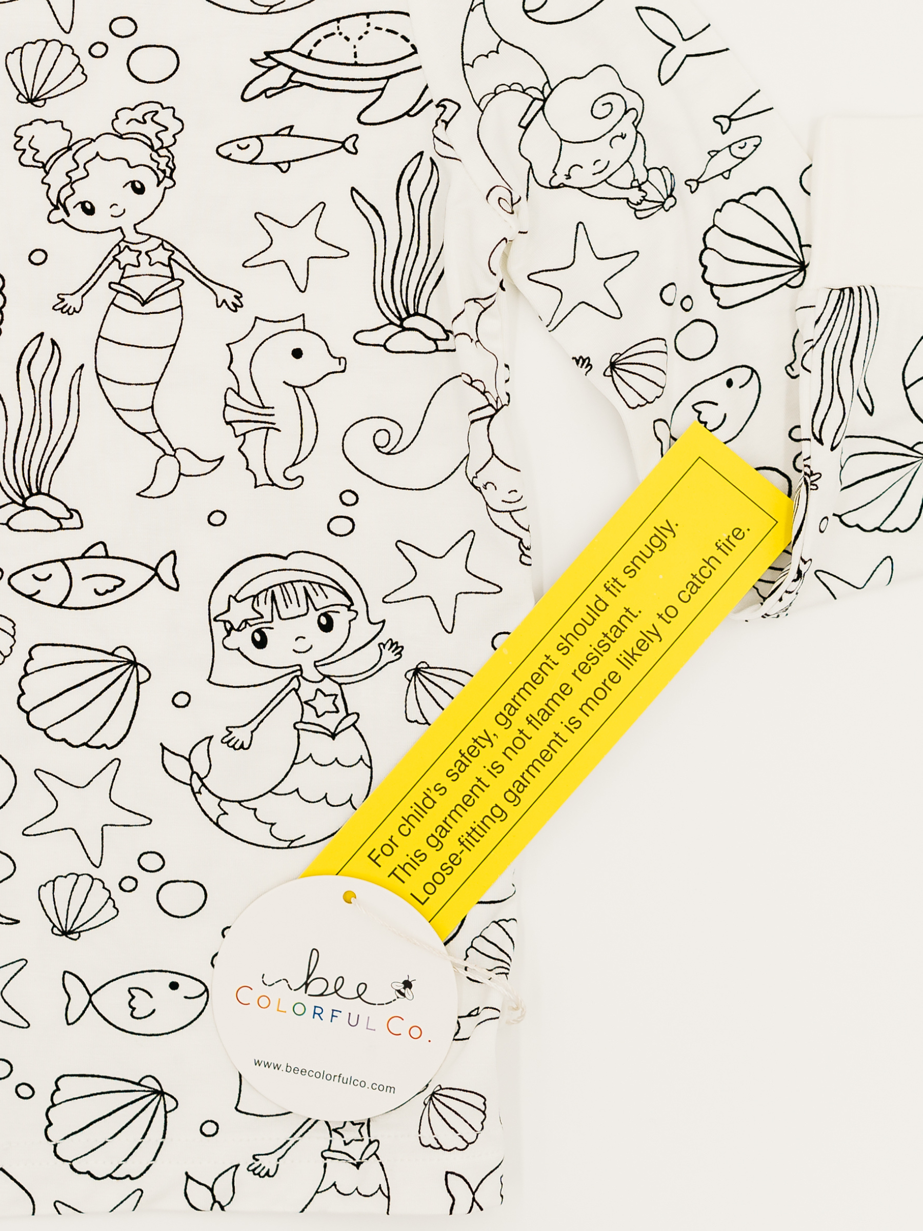 Bee Colorful Co. - Wholesale Sleepwear Set - Kids - Mermaid Coloring Pajamas 2 piece set made from Bamboo6