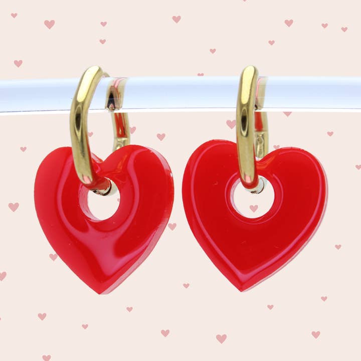 Røde hjerteøreringe for engroshandel hos MASSA CRÉATION