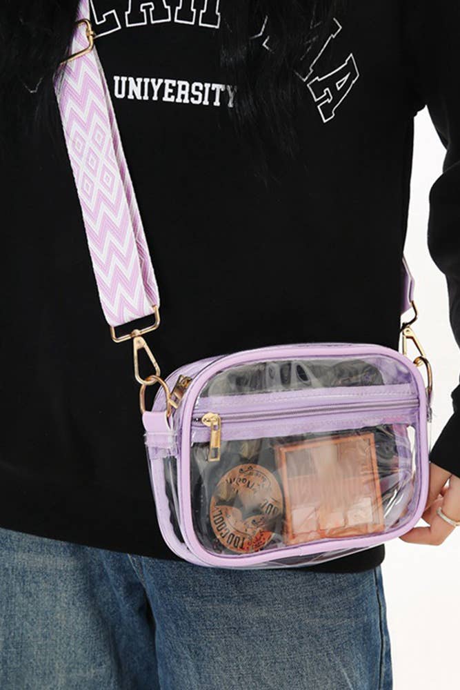 UNISHE – wholesale Crossbody bag – Women's – Aztec Strap PVC Clear Western Crossbody Bag MOQ 3pcs ZK16672