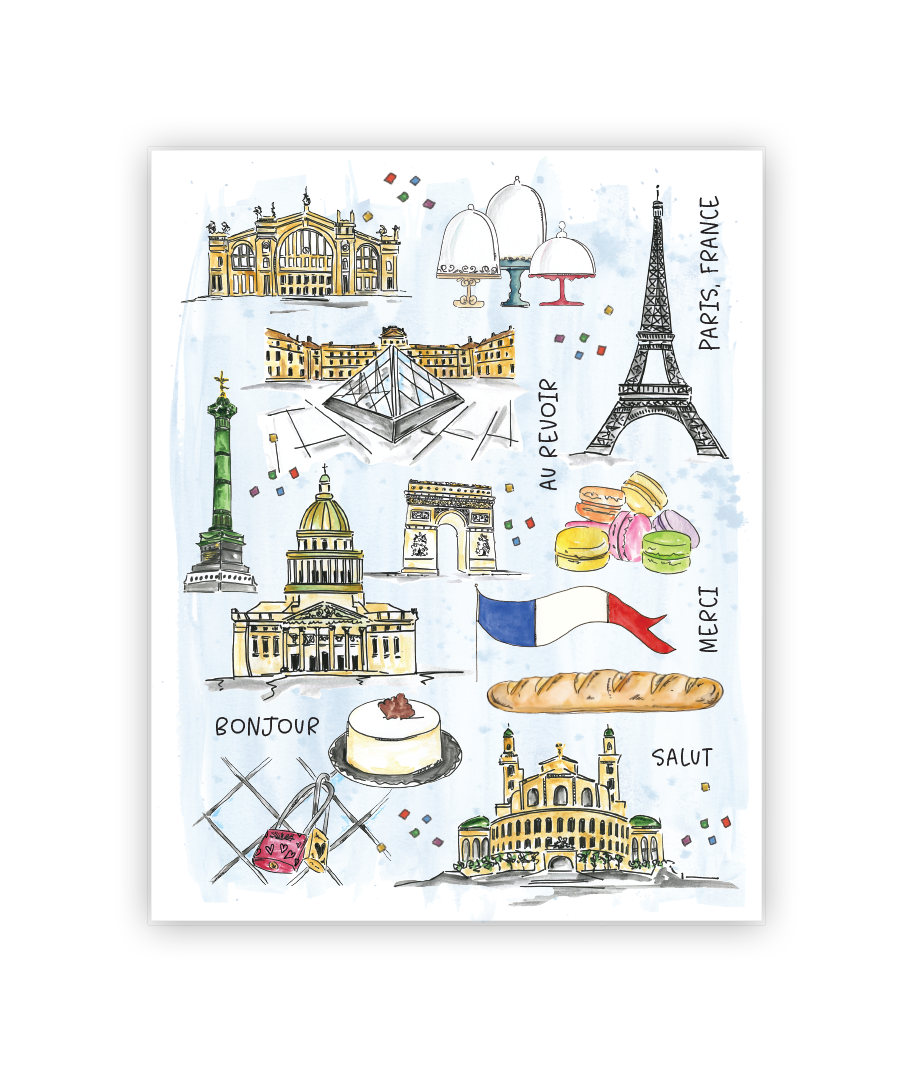 Eight21 Studios + Unique Greeting Cards, Art and Stationery - Wholesale Everyday Greeting Card - Paris Theme French Card, Parisian Travel Lover, Eiffel Tower6