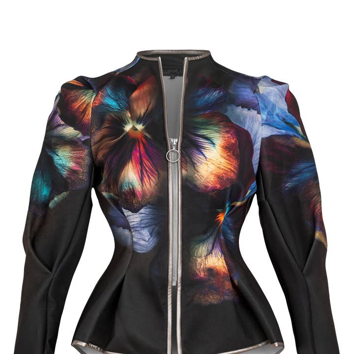 FIGURBETONTER SCUBA-NEOPREN-BLAZER - VIOLETT für den Großhandel von Fashion Roots