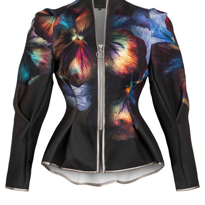 FITTED SCUBA NEOPREN BLAZER - VIOLET for wholesale by Fashion Roots