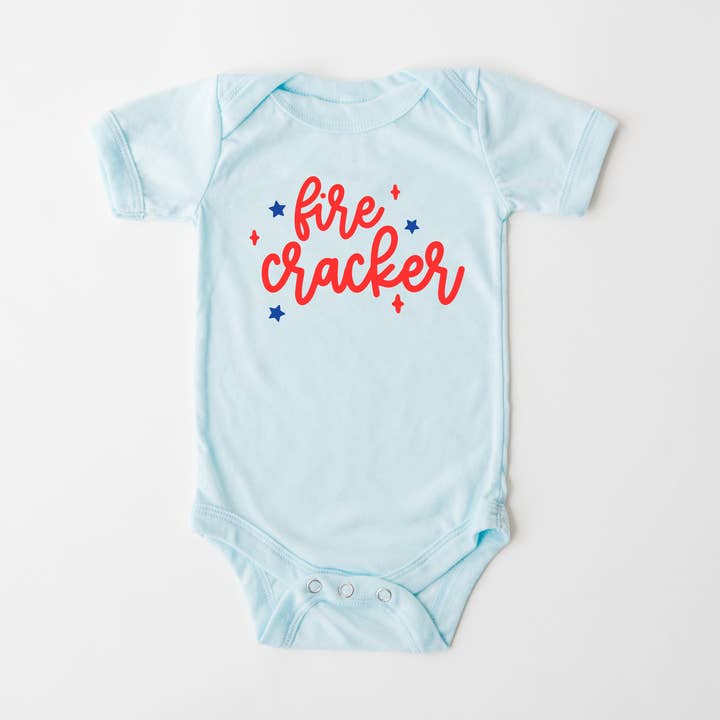 Fire Cracker Infant One piece Body Suit 4th of July baby for wholesale by Benny & Ray Apparel