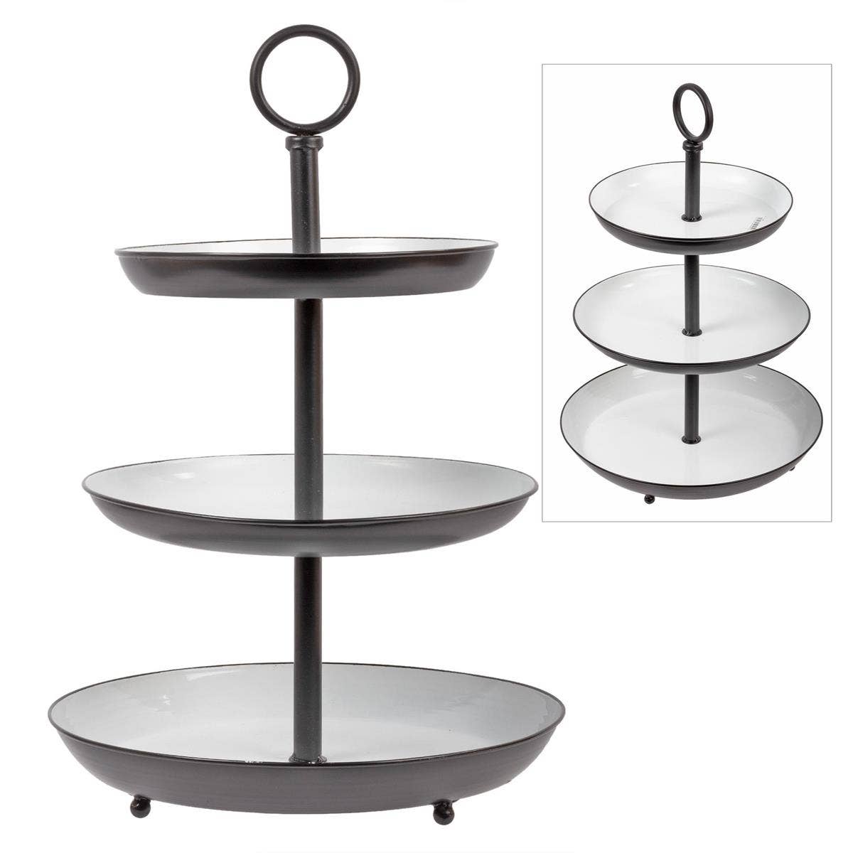 Truu Design - Wholesale Cake Stand - Truu Design Farmhouse Enamelled 3-Tier Stand, 12"Dx17"H0