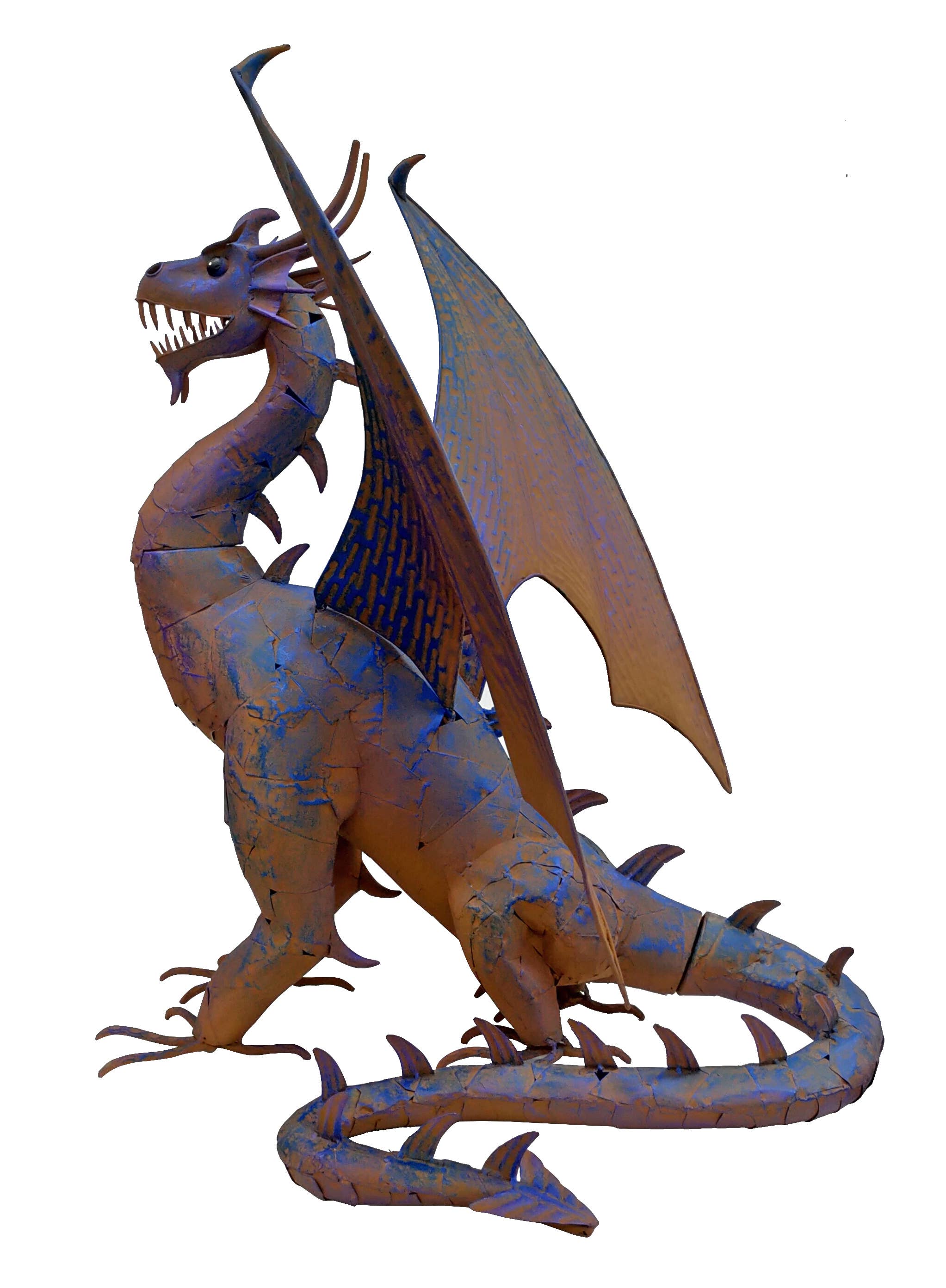 Continental Art Center - Wholesale Sculpture - Rustic Metal Big & Small Dragon Statues4