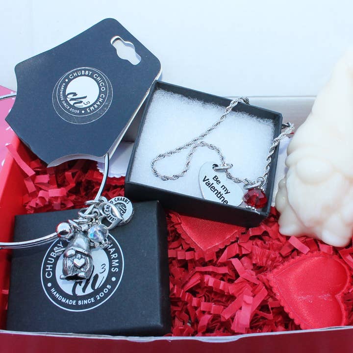 Be my Valentine 3 piece gift box gnome gift set for wholesale by Chubby Chico Charms