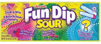 Grandpa Joe's Candy Shop – wholesale Boiled sweets – Fun Dip Sour Candy Three Flavor Pack, 24ct