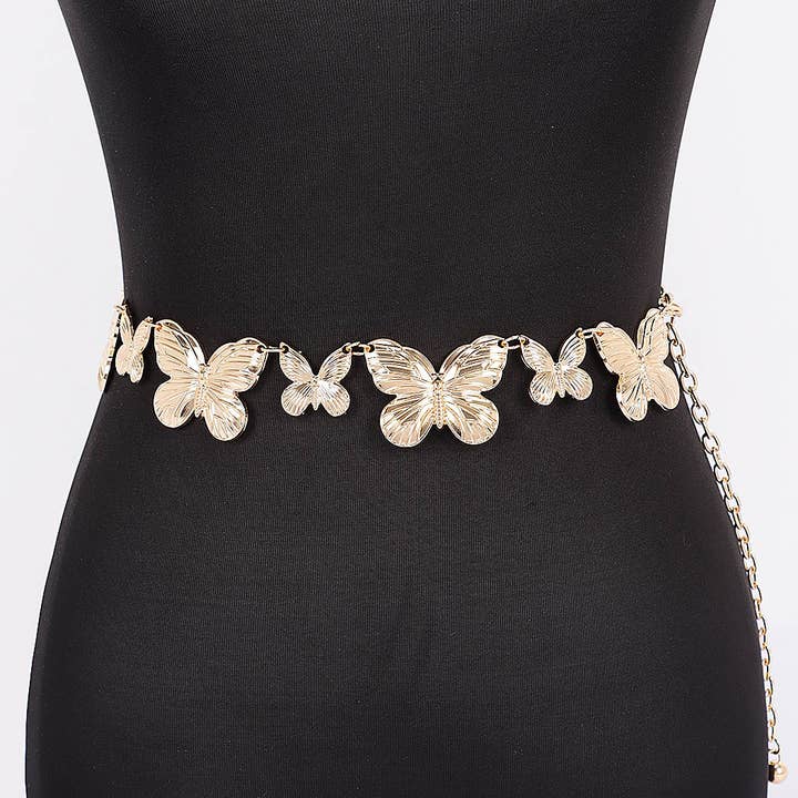 3AM BY H&D ACCESSORIES - Vente Ceinture – femme - Ceinture Chaîne Multi Papillons