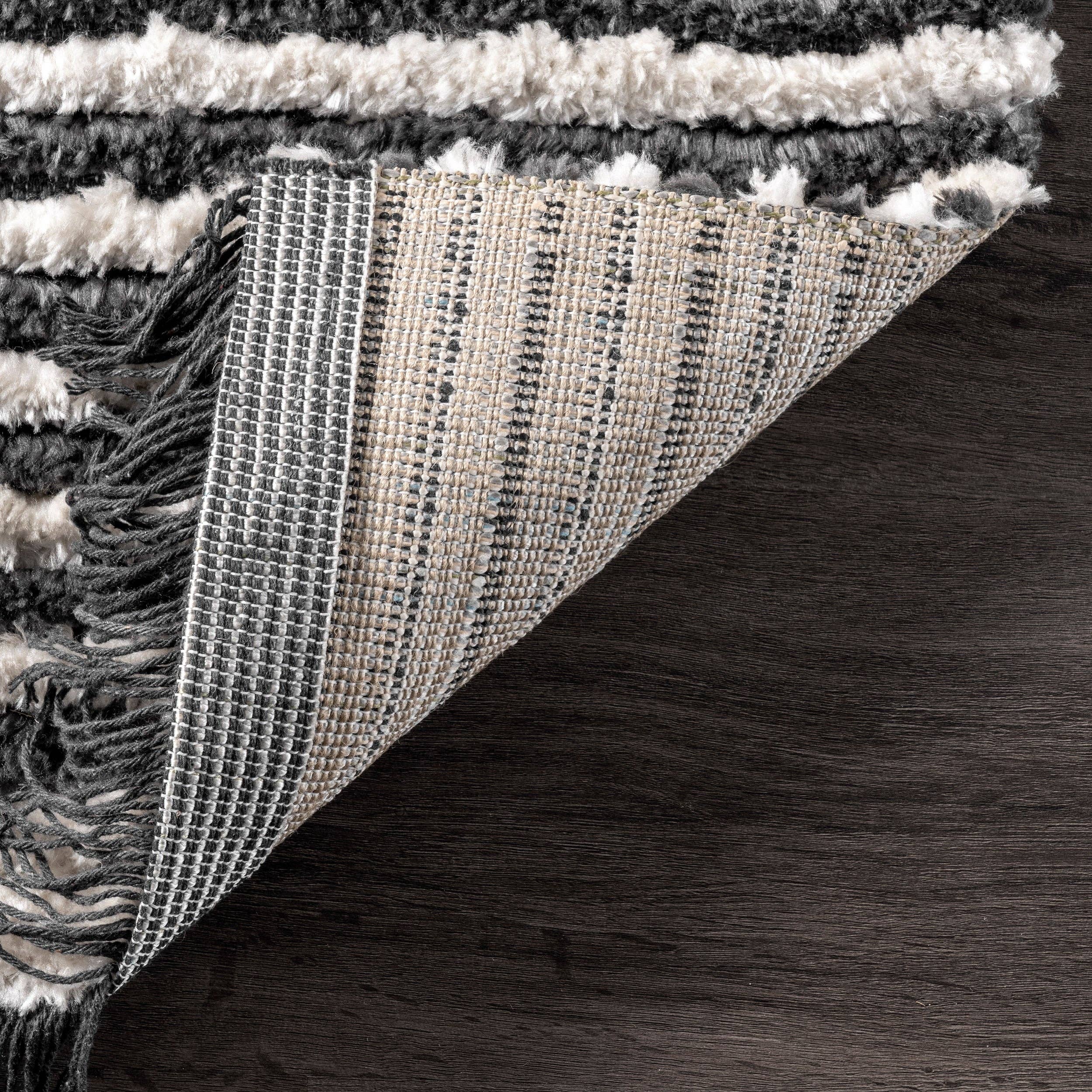 Beige Morgan Contemporary Shag Fringe Area Rug for wholesale on Faire5