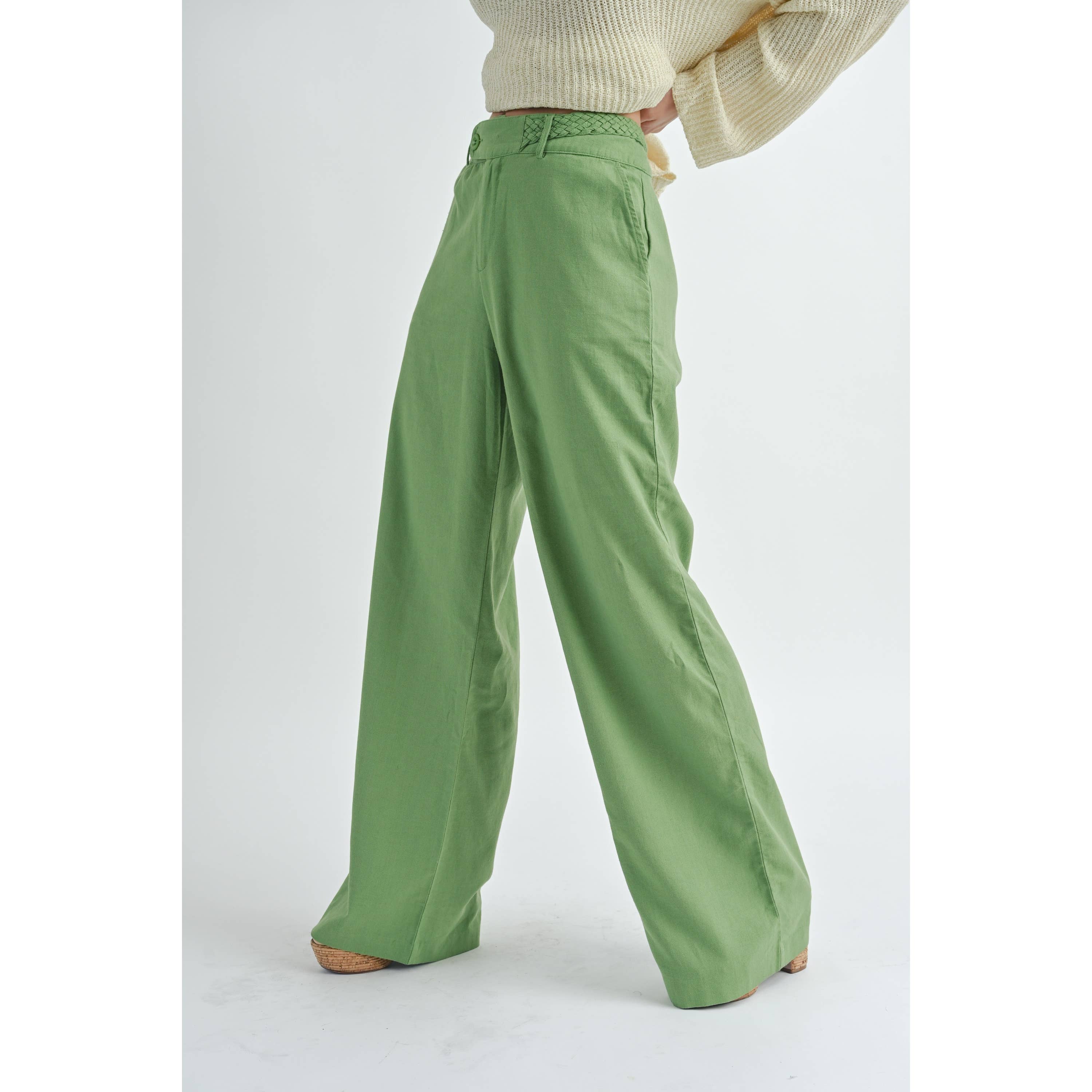 Peace Love Line – Großhandel Hose – Damen – PL1807 - LANGE LEINENHOSE MIT TASCHEN11