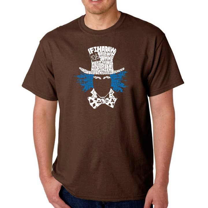 LA Pop Art - Wholesale Screen Printed T-Shirt - Men's - LA Pop Art Men's Word Art T-shirt - The Mad Hatter2