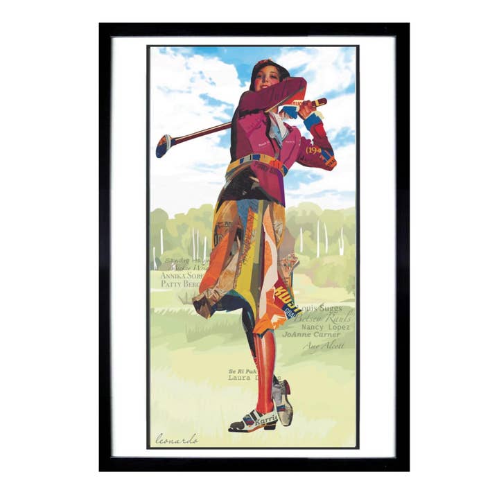 3D Collage Art | Golfer Female (40"x20") for wholesale by Canterbury Lane