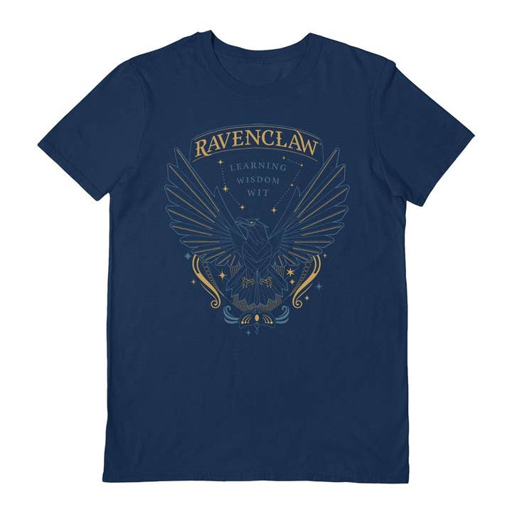Pyramid International - Venta al por mayor Camiseta serigrafiada - Unisex - Camiseta azul marino de Harry Potter (Ravenclaw Crest Modern)