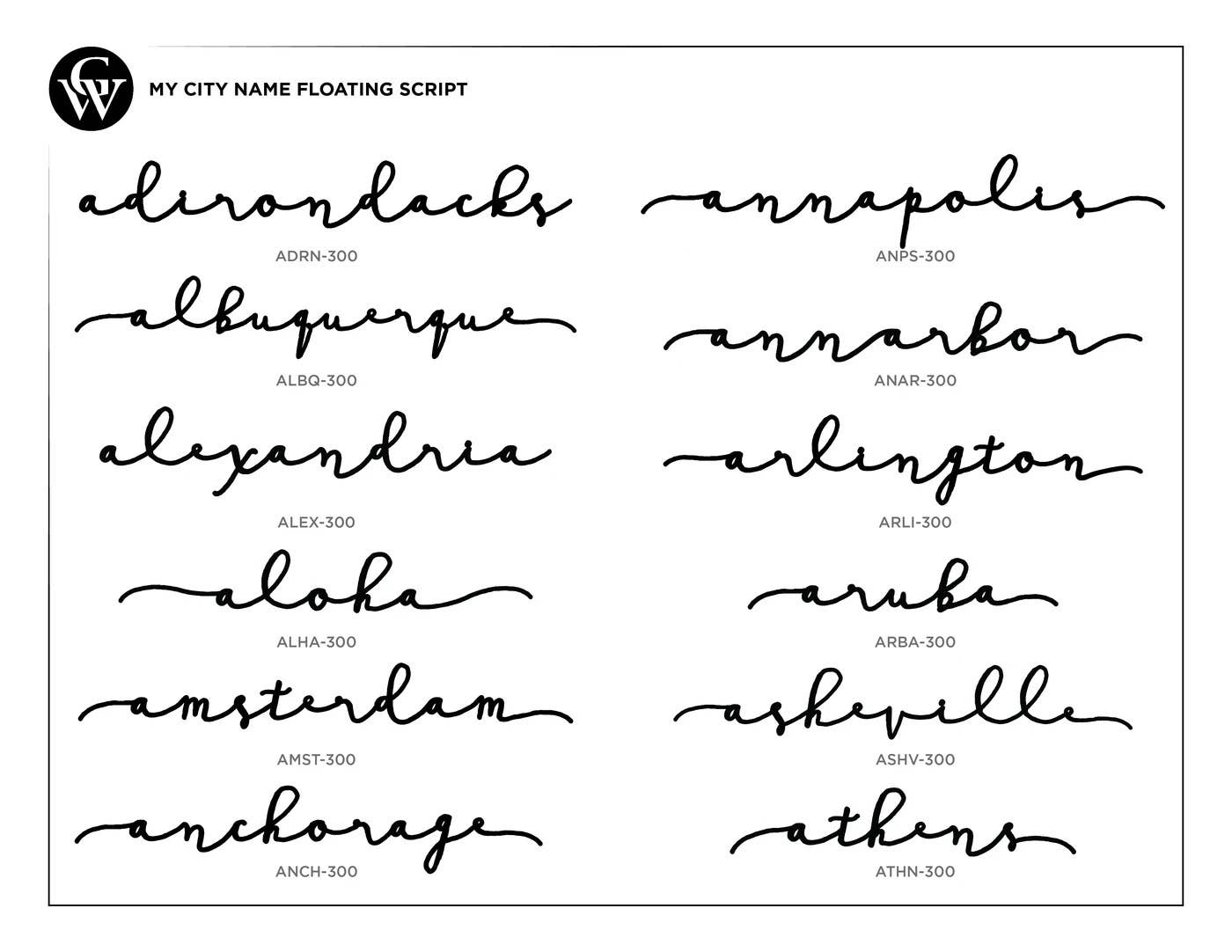 Grainwell - Wholesale Wall Accent - State Name Floating Script1