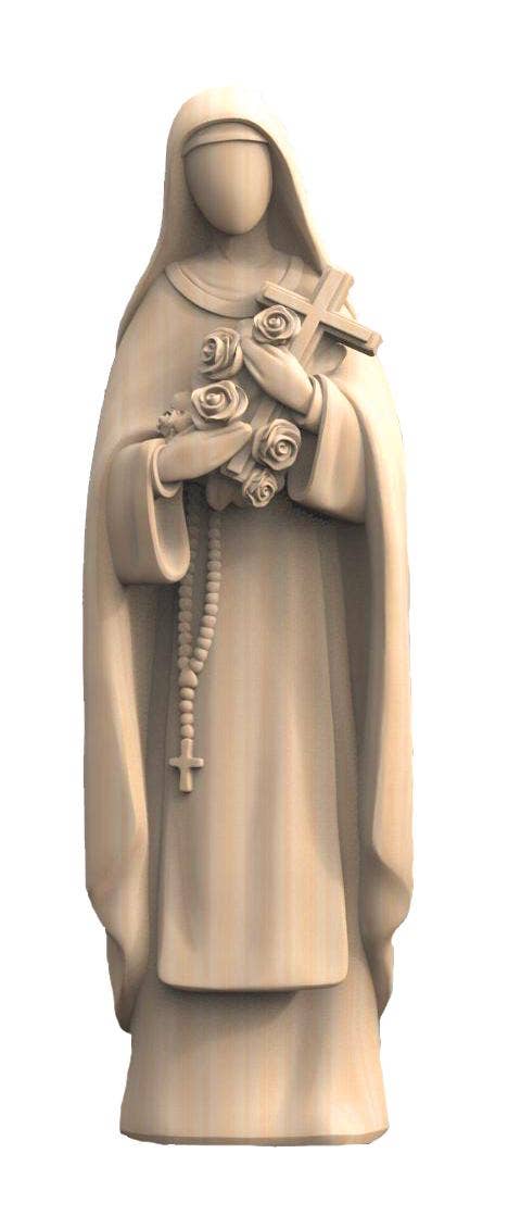 Dolfi - Wholesale Decorative Figurine - Saint Teresa of Lisieux wood carving 12116