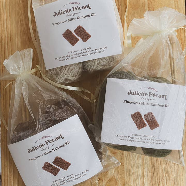 Juliette Pécaut Designs - Wholesale Knitting/Crochet Supplies - Learn to Knit Mitt Kit4