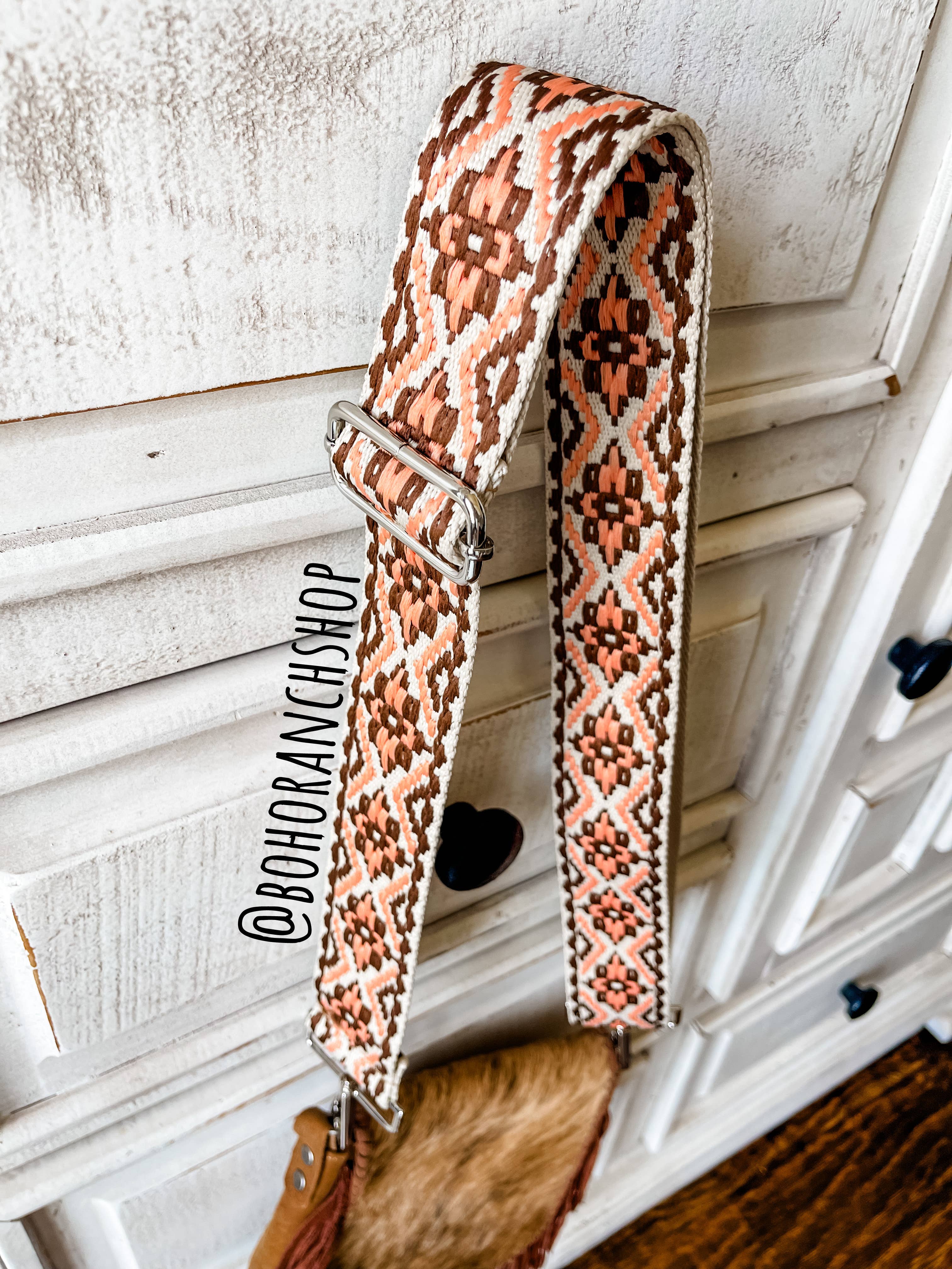 Boho Ranch Shop - Vente Sangle pour sac – femme - Bracelet à main aztèque brodé en style occidental1