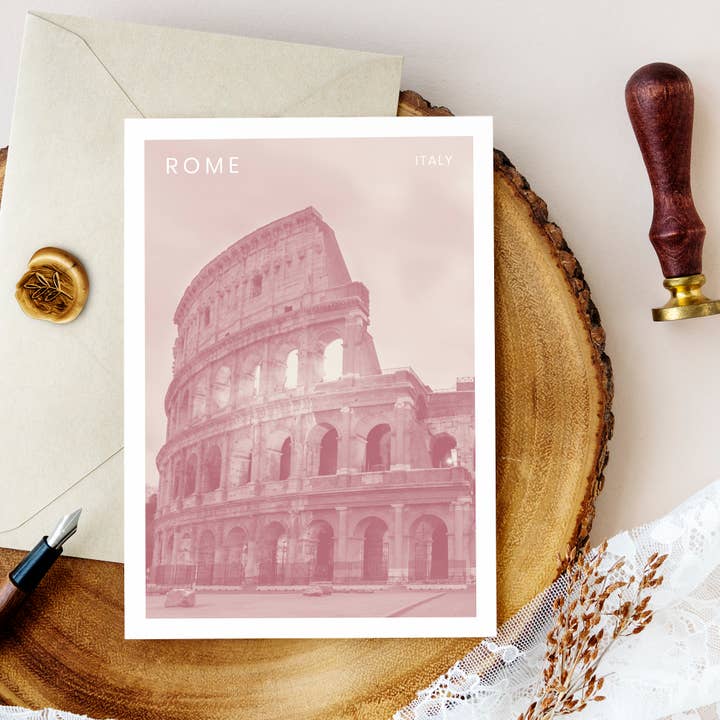 Rome, Italie - Carte postale de voyage vintage A6 avec enveloppe pour la vente par Travelfy.art