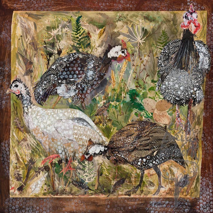 Clare O’Neill Artworks – wholesale Art print – Square Guinea Fowl art print