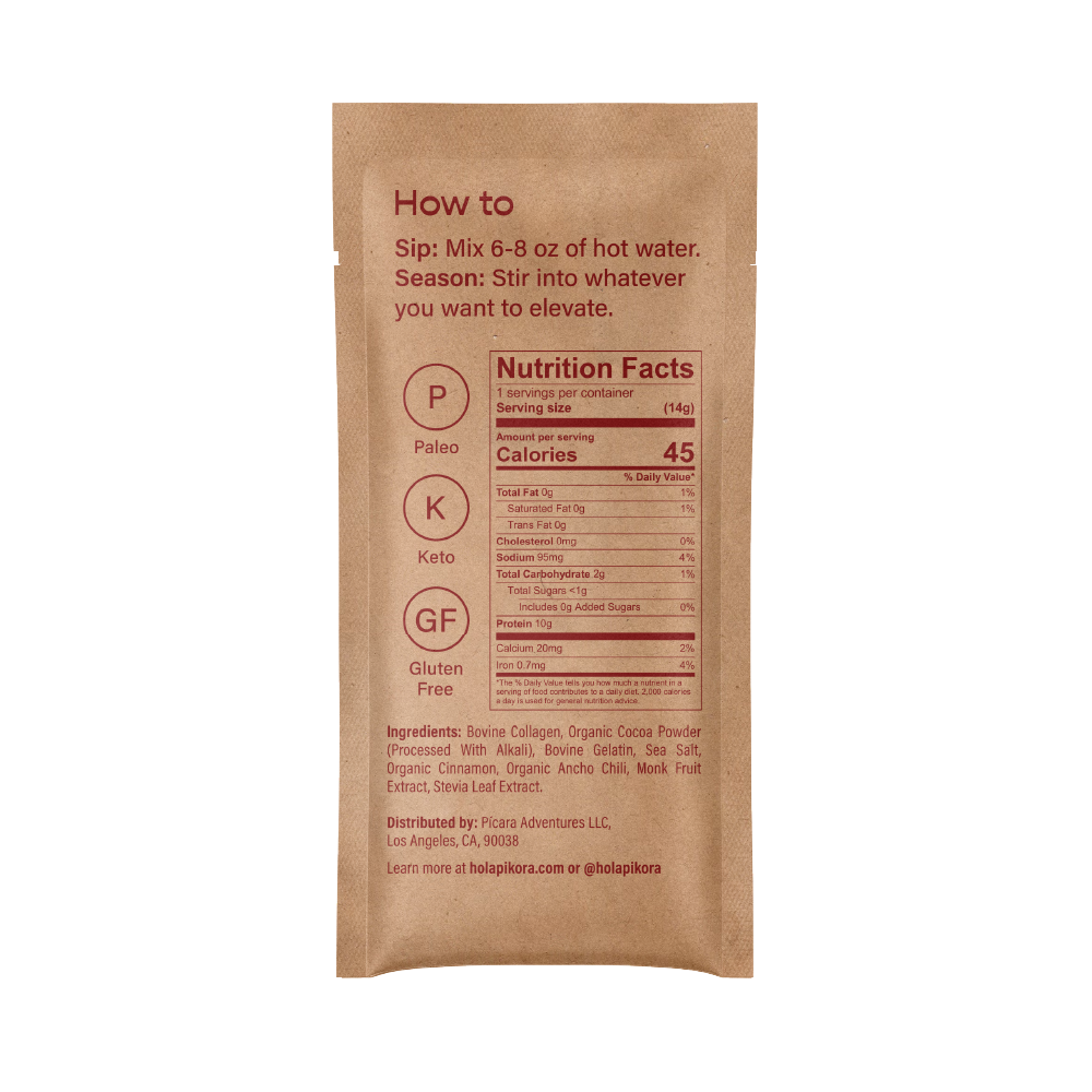 Pikora - Wholesale Powdered Health Drink - Cocoa Bone Broth (4 Single-Serve Sachets)3