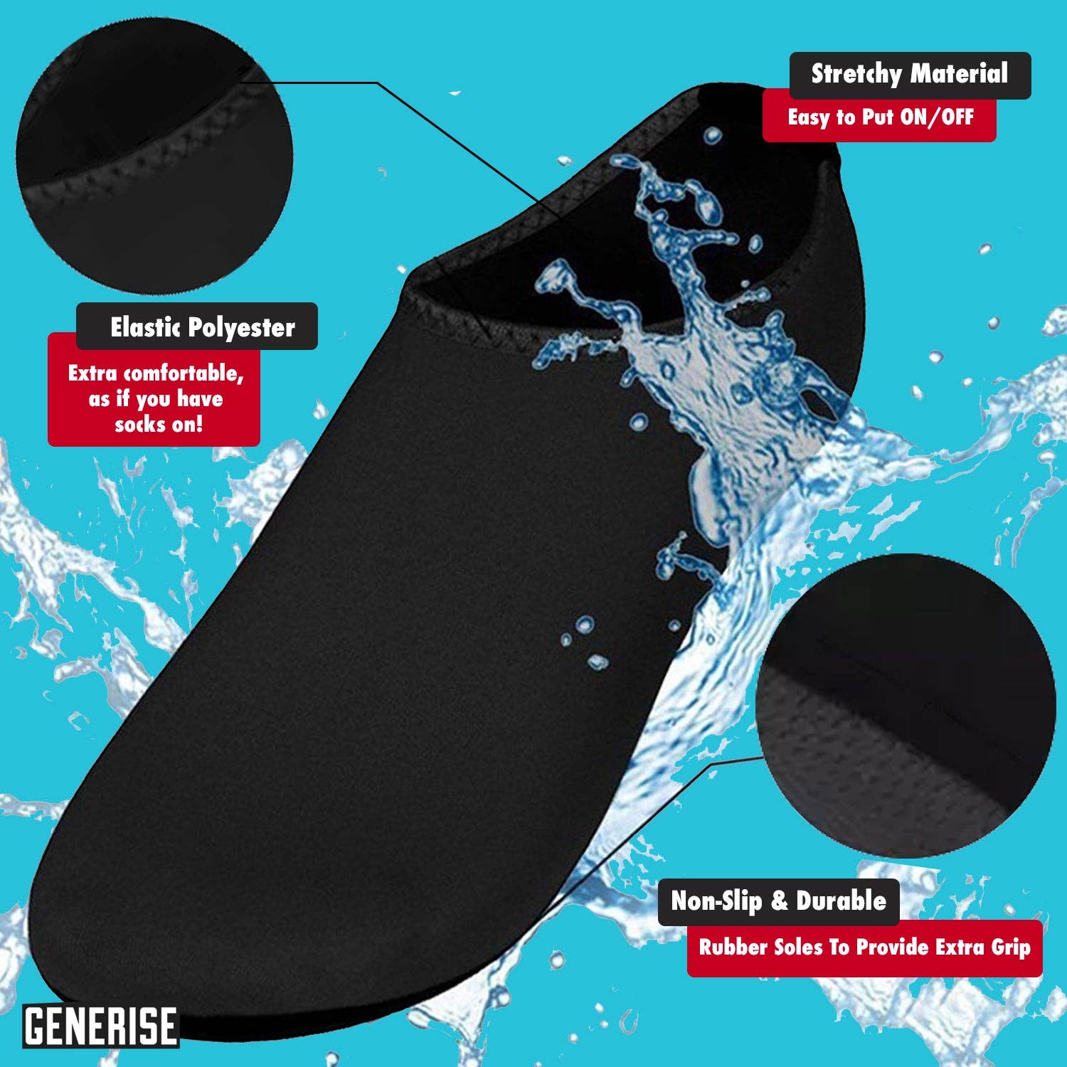 My Wholesale Warehouse - Vente Chaussures d'eau – femme - Generise Chaussures d'eau antidérapantes à séchage rapide - Paire11