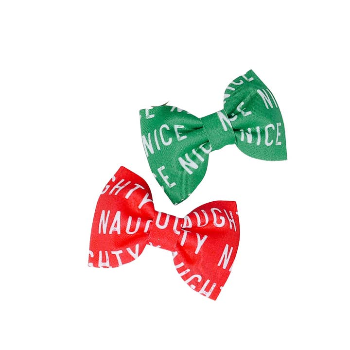 Charlotte's Pet - Wholesale Pet Bow Tie - Dog - Naughty or Nice Dog Bow Tie and Collar Flower