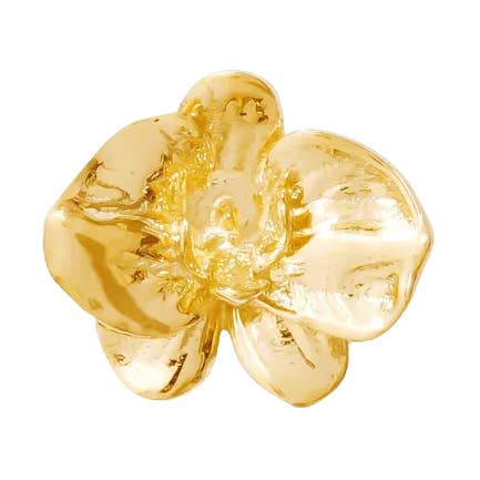 Orchid – 14K Gold Floral Threadless End for wholesale by Piercing-zone