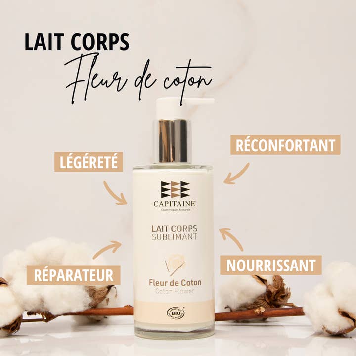 Sublimating Organic Body Lotion - Cotton Flower for wholesale by Capitaine Cosmétiques