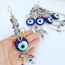 Blue Evil Eye Bead, Tiny Evil Eye Wall Hanging for wholesale by Evileyefavor