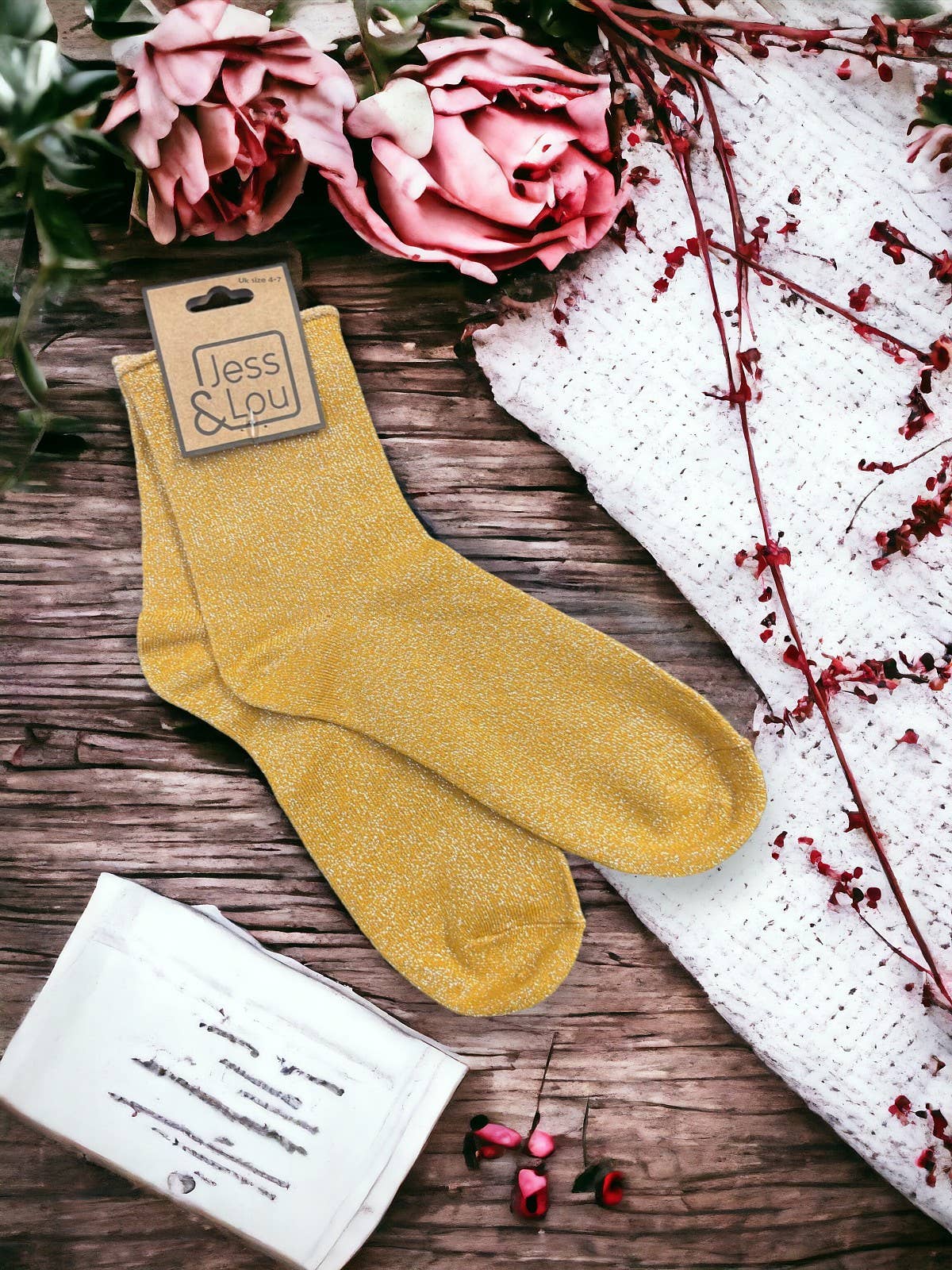 Jess & Lou – Großhandel Socken - Unisex – Elegante Schuhe – Glänzende Lurex-Socken7