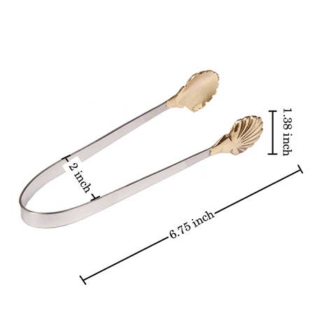 India Handicrafts Inc - Vendita all'ingrosso Pinze da cucina - Pinza da ghiaccio Shell 7"4