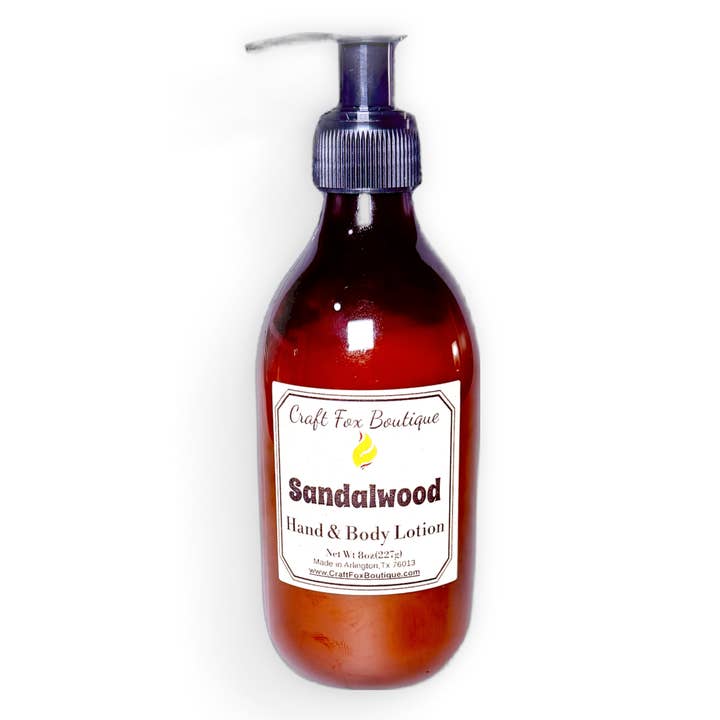 Sandelhout 8oz Hand- en Bodylotion voor wholesale door Craft Fox Boutique