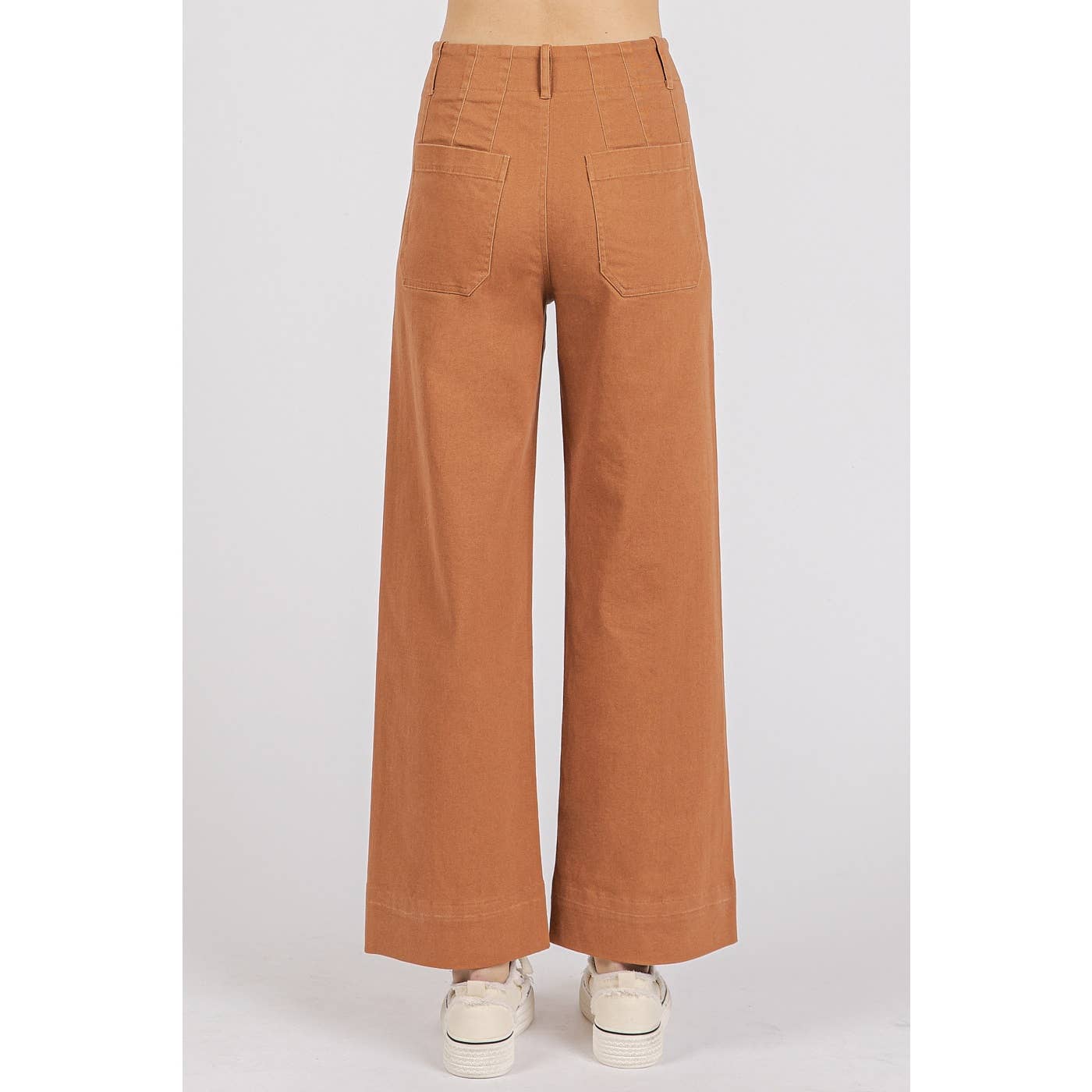 mittoshop - Wholesale Pants - Women's - TWILL PATCH POCKET HIGH RISE WIDE LEG PANTS20