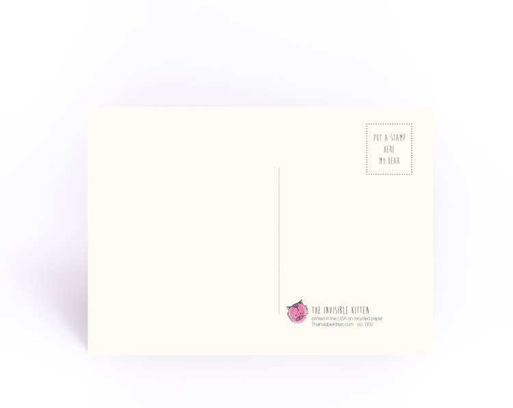 The Invisible Kitten - Wholesale Postcard - PDX Skyline Postcard1
