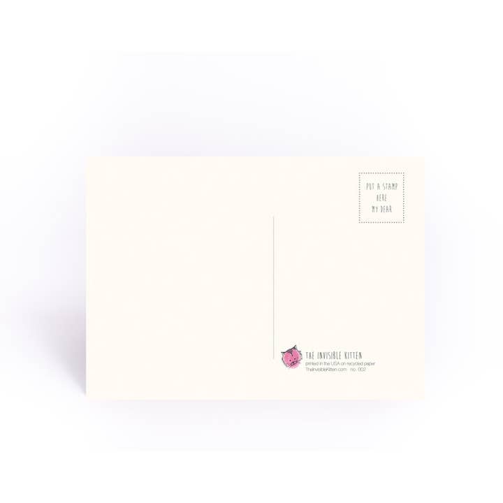 The Invisible Kitten - Wholesale Postcard - PDX Skyline Postcard1
