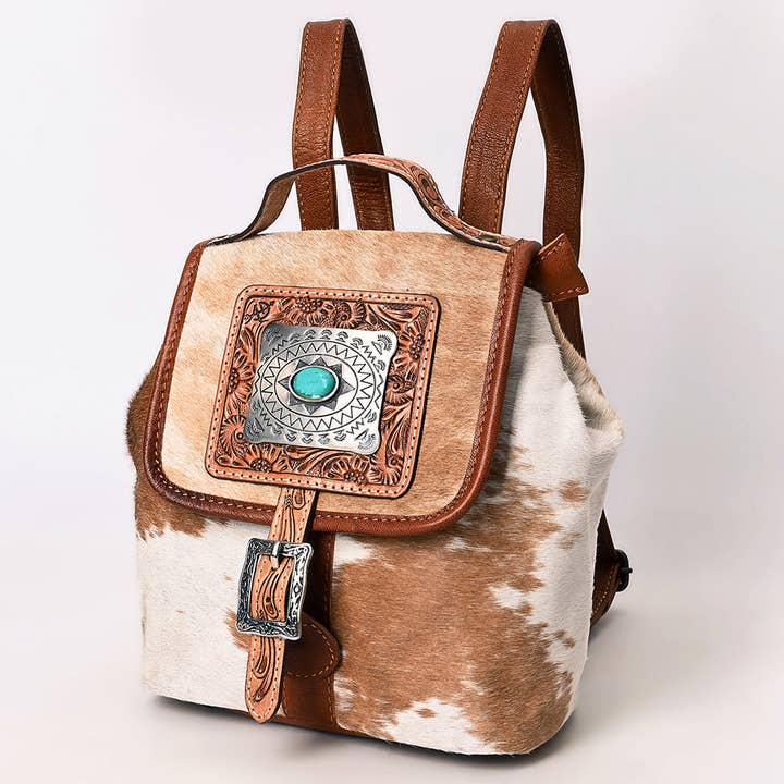 LC-ADBG620 Backpack Hand Tooled Leather Western Cowhide Handmade Genuine Full Grain Backpack for Women for wholesale by LS Western
