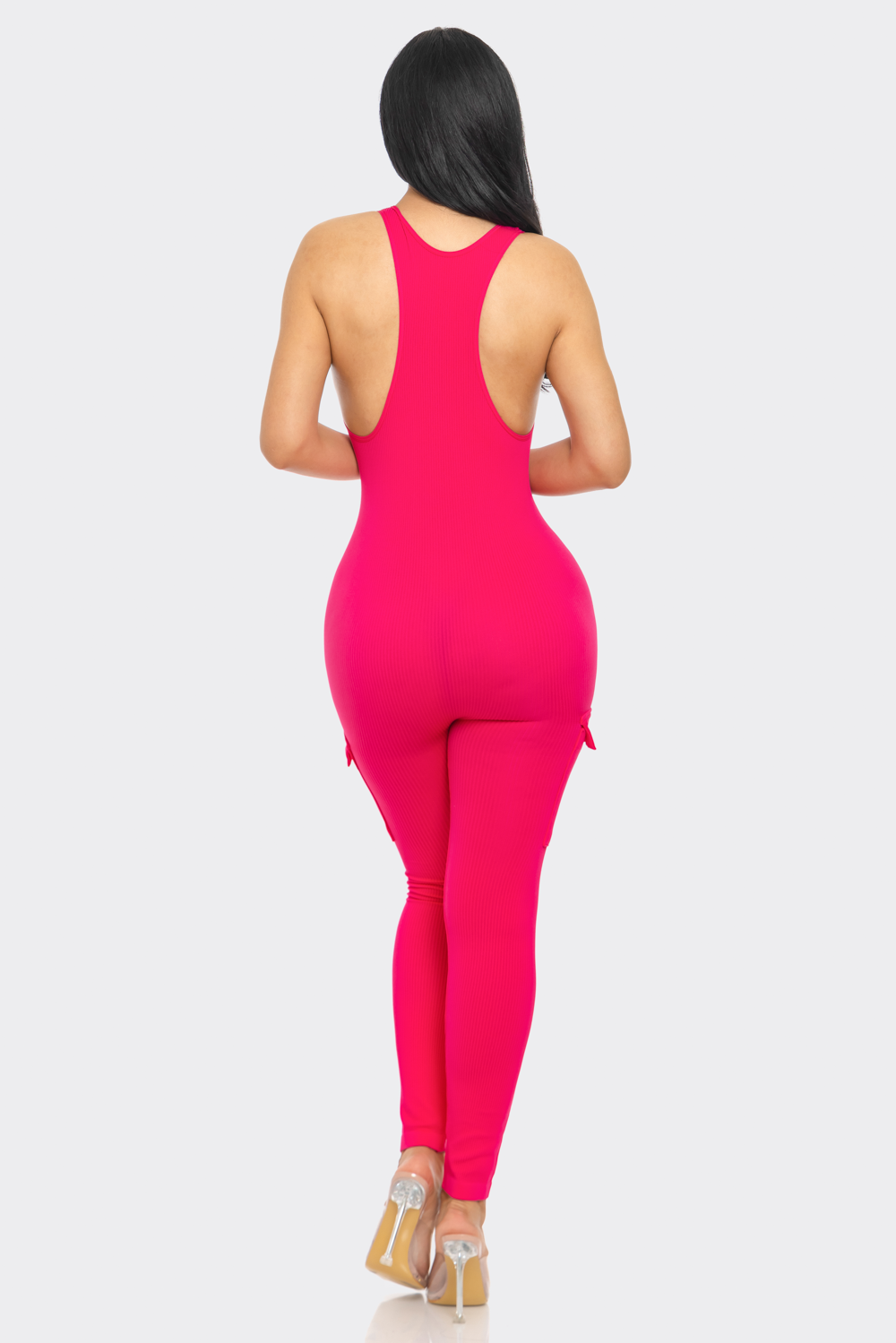 Lime All the Time - Vendita all'ingrosso Tuta intera - Donna - Tuta Cargo Racerback Senza Cuciture A Costine12