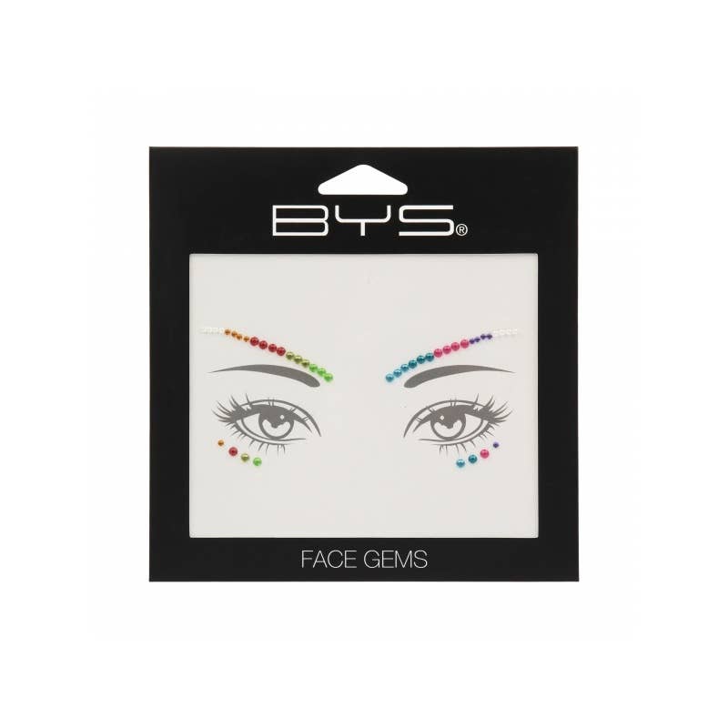 Beauty Pro - Vendita all'ingrosso Glitter/Illuminante corpo - BYS Gemme per il Viso Varie Misure Rotonde Arcobaleno & Perla0