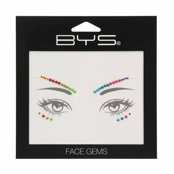 Beauty Pro - Wholesale Body Glitter/Shimmer - BYS Face Gems Asst Sizes Round Rainbow & Pearl0
