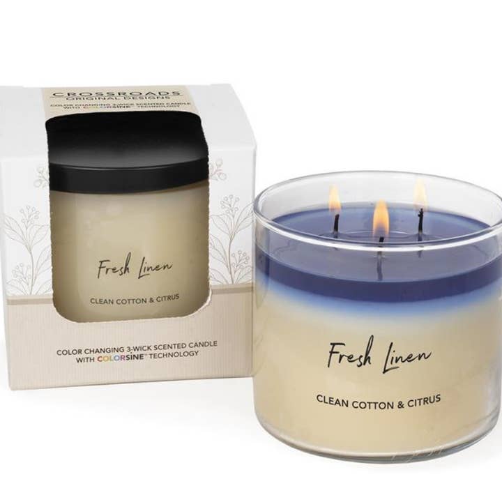 CROSSROADS CANDLE Duftkerze 425g FRESH LINEN für den Großhandel von Candle Warmers Etc. Duftlampen & Kerzen