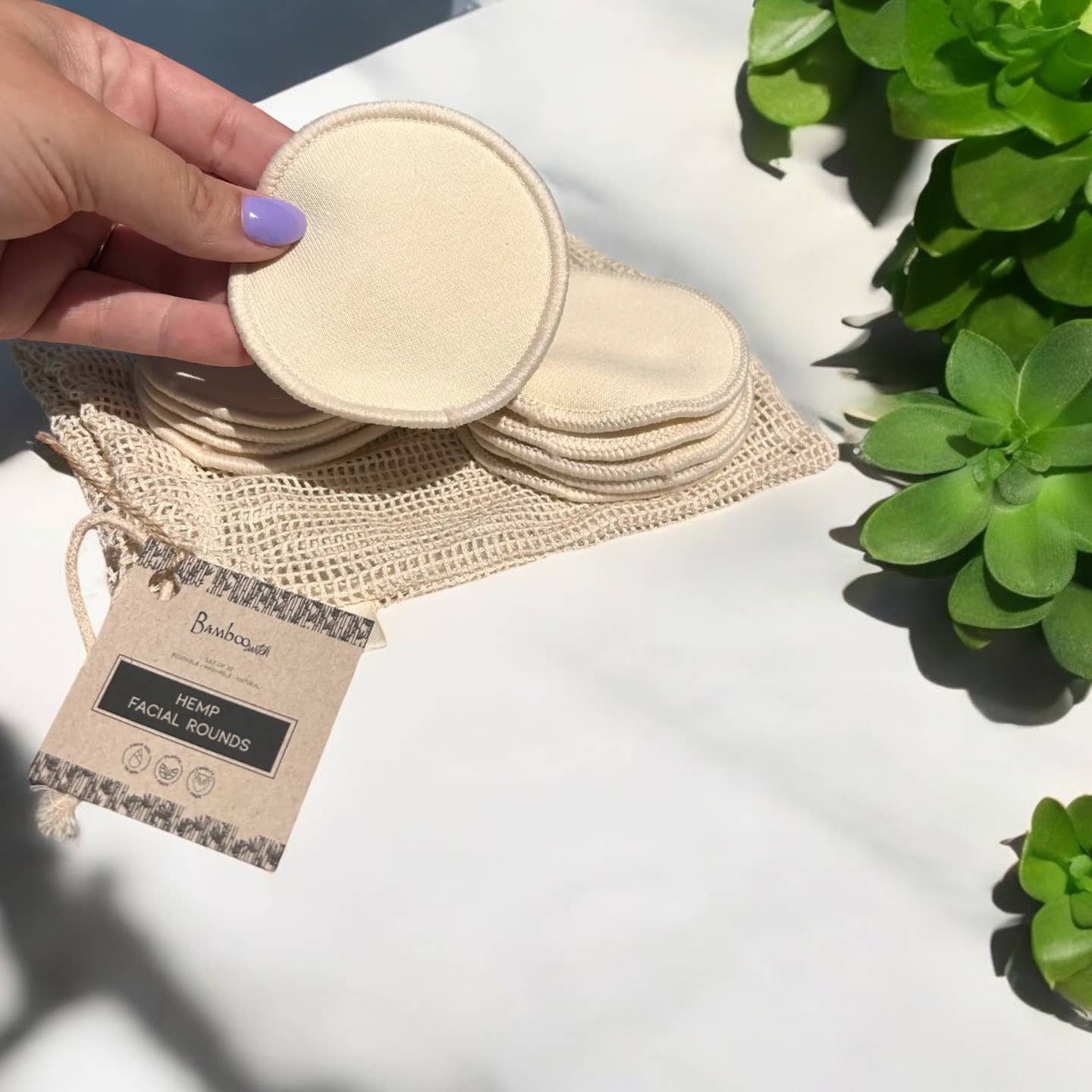 Bamboo Switch - Wholesale Face & Body Wipes - Set of 10 - Reusable Hemp Facial Rounds | Faire Market2