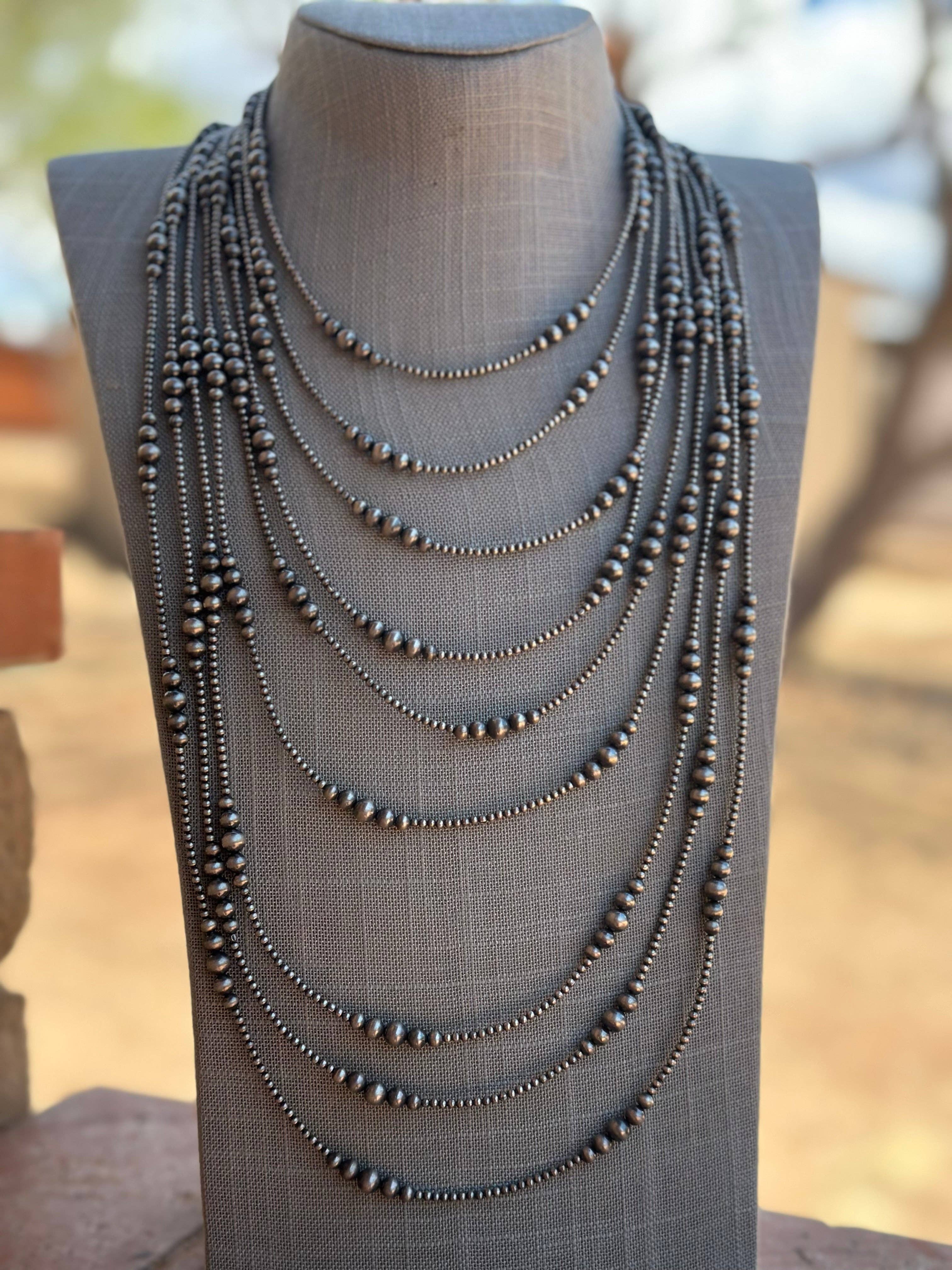 Nizhonitradersllc - Wholesale Beaded/Pearl Necklace - Handmade Graduated Sterling Silver Graduated Bead Beaded Necklace2