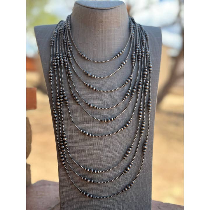 Nizhonitradersllc - Wholesale Beaded/Pearl Necklace - Handmade Graduated Sterling Silver Graduated Bead Beaded Necklace2