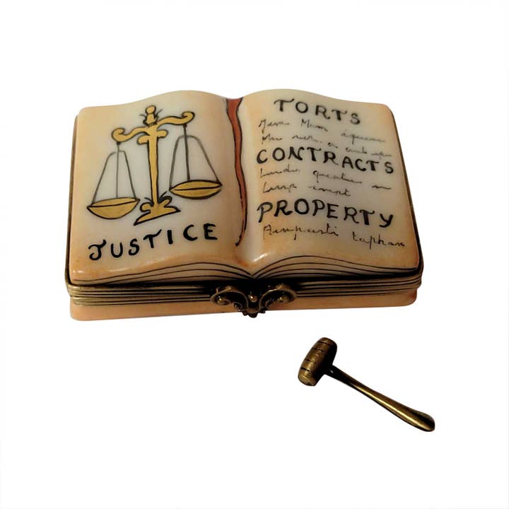 Rochard - Wholesale Decorative Tabletop Object - Open Law Book With Removable Brass Gavel